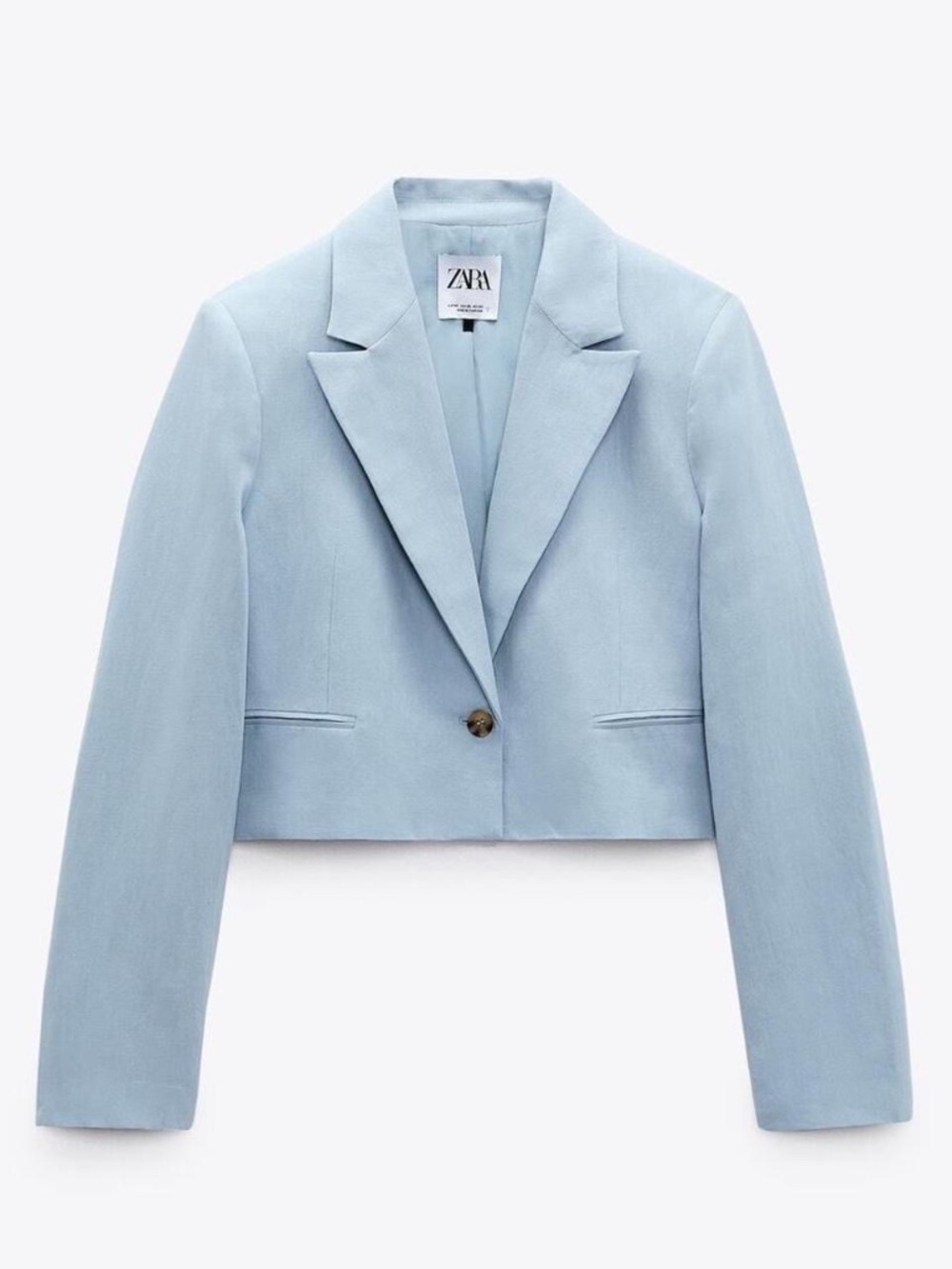 Zara crop linen blazer